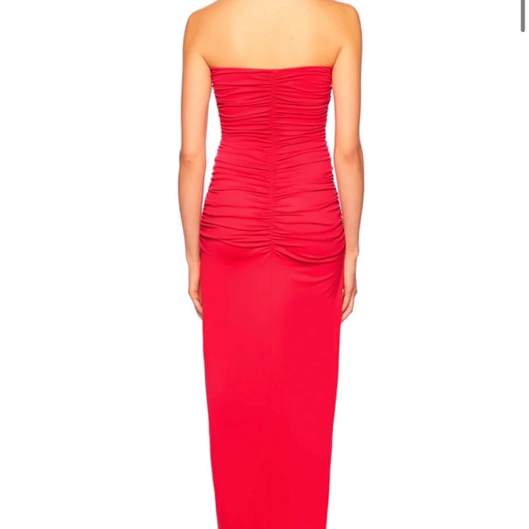 Susana Monaco Red Strapless Ruched Gown - Picture 3 of 6